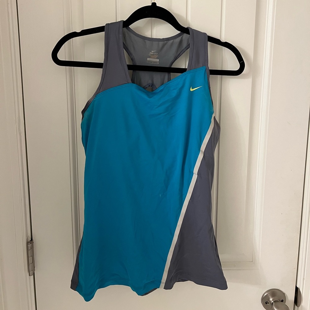 Nike Women's Teal and Gray Tank Top